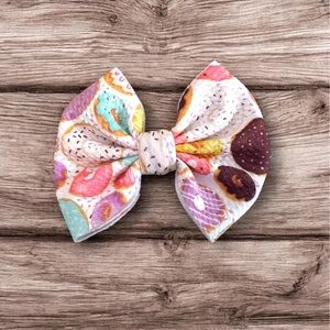 Colorful Donut Pattern Kids Hair Bow
